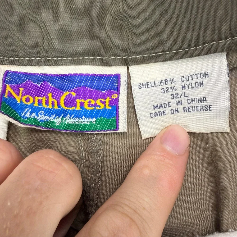 North Crest Mens 32L Convertible Cargo Pants Khaki Tan‎ Tactical Hiking Utility